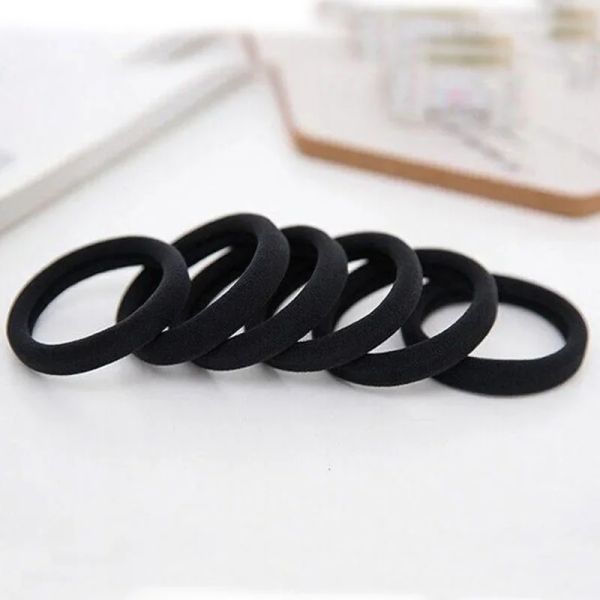 50 / 100pcs High Elastic Hair Bands For Women Girls Black Hairband Caoutch Rubber Solder Solder Scrunchies Kids Hair Accessoires