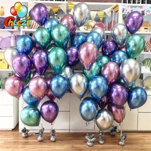 50 100pcs Ballons En Latex Métallique 5 10 12 pouces Or argent Chrome Ballon Décorations De Mariage Globos Fête D'anniversaire Fournitures Y0107286L