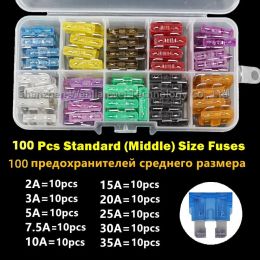 50 / 100pcs Mini / Small / Moyenne Car Fuse2A / 3A / 5A / 7.5A / 10A / 15A / 20A / 25A / 30A / 35A AMP AVEC ASSORTATION DE RACK