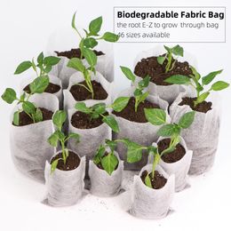 50/100 stcs Plant Nursery Bags Afbreekbare niet-geweven stof Zaailing zakje GROEISTAG POTEN BLOEMEN Fruitboom Zaad Zaailing Starten