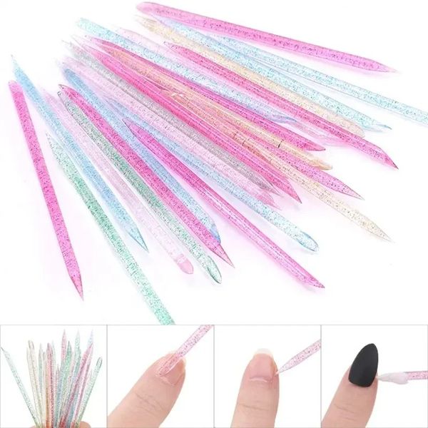 50/100pcs Cristal Crystal Stick Doble extremo Arte de uñas Pusente Pusente Desmendición Herramienta Pedicura Pedicura Cuidado de uñas Manicuras Herramientas