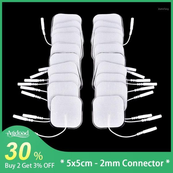 Almohadillas de electrodos de Gel autoadhesivas para acupuntura Tens reutilizables, 50/100 Uds., conector de 2,0mm, electrodos Tens para máquina de terapia Digital1