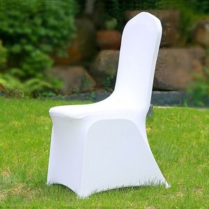 50 100pcs Universal pas cher El White Chaise Cover Office Lycra Spandex Chair Covers Weddings Party Dining Christmas Event Event Decor T2312W