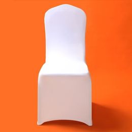 50 100 pièces housses de chaise en Lycra Polyester extensible blanc universel Spandex pour mariages fête Banquet el salle à manger décoration de bureau T288N