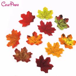 50 / 100pieces Silk artificiel Maple Feuilles Tissu feuille d'arbre DIY Événement d'anniversaire de mariage multicolore