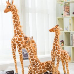 50-120cm dessin animé taille géante girafe jouets en peluche mignon peluche douce poupée enfants apaiser cadeau d'anniversaire en gros