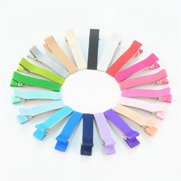 50/200/600pcs 50 mm ruban Grosgrain doublé Alligator Metal Clip Clip adapté aux accessoires de pince à coiffure Princess Girl Girl 240521