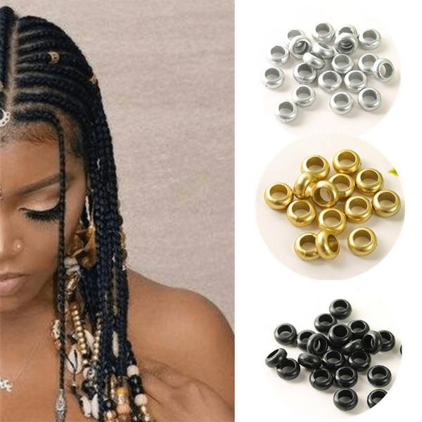 50 200 PCS Anillos para el cabello africanos Puños Tubos Encantos Dreadlock Dread Trenzas Accesorios de decoración de joyería Cuentas de oro y plata 220720291q