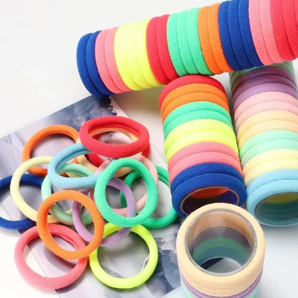 50/200pcs coloridos ligas elásticas de la banda de cabello correas de coleta accesorio de chicle para niñas