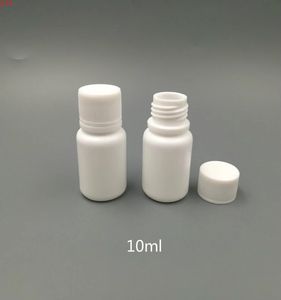 50 + 2 pièces 10 ml 10cc 10g petite bouteille de pilule en plastique blanc solide rond avec scellant, Mini bouteilles de récipient de médecine de bonne qualité