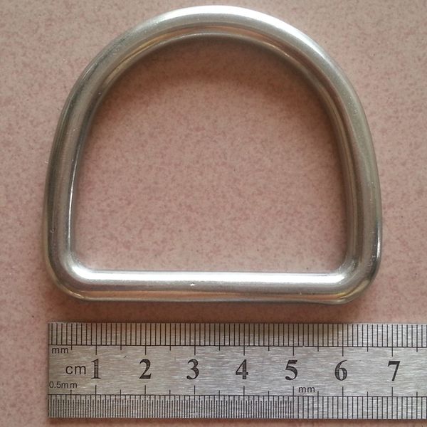 Hebilla de metal de 50x45mm, hebilla colgante de anillo en D de acero inoxidable, bolsa de anillo de tracción de cuero hecha a mano, pieza de hardware DIY