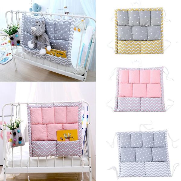 50 * 50 cm Lit bébé Sac suspendu multi-couche Organisateur de chevet Sac de rangement pour couches Boîte Portable Born Toy Pocket Crib Literie Ensemble 240111