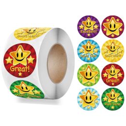 50-500 stks kinderen beloning stickers creatieve schoolbenodigdheden beloning schattige stersticker 2.5 cm cirkel kinderen speelgoedstickers