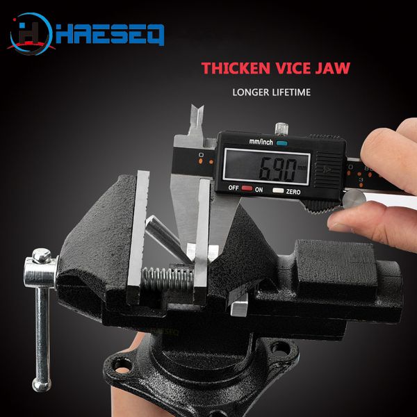 50/60/70 mm Tabla pesada Banco de acero fundido VICE 360 ﾰ Rating Universal Vise Desktop Repair Woodwork Hoolking Hool