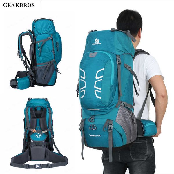 50 / 60L Bolsa de deportes al aire libre Escalada a prueba de agua Senderismo Mochila Mujeres Hombres Camping Montañismo Mochila Bicicleta Viajes Bolsas de pesca Q0721