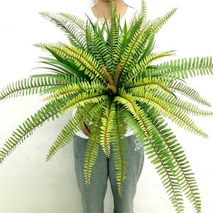 50-65 cm Tropische Perzische planten Grote kunstmatige palmboom nep fern blad plastic muur opknoping plant voor thuis buiten bureau decor 211104