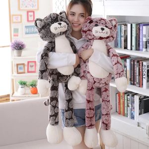 Jouet en peluche chat Kawaii 50/70/90CM, animaux en peluche mignons, poupée chaton à longues jambes, doux, cadeau d'anniversaire pour enfants, cadeaux de noël