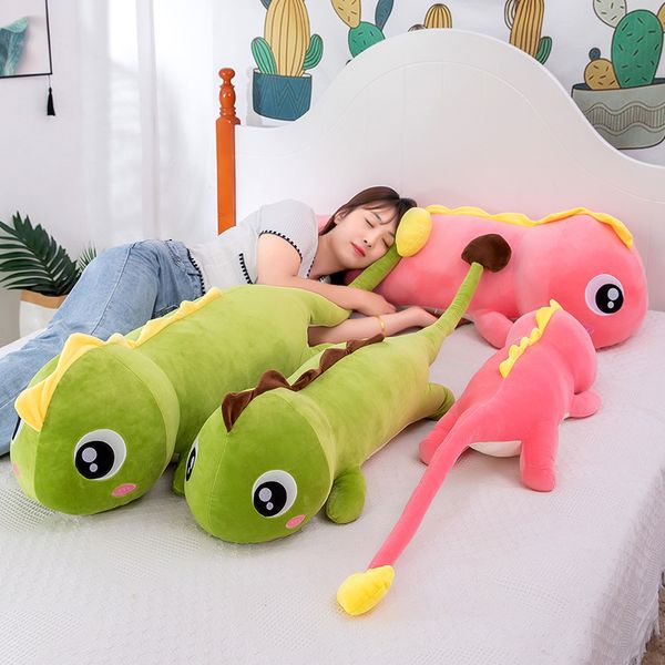 Peluche de dinosaurio con ojos grandes de 50-70cm, muñeco de dragón bonito, almohada suave para dormir con animales de dibujos animados, regalos de cumpleaños para niña y niño C3