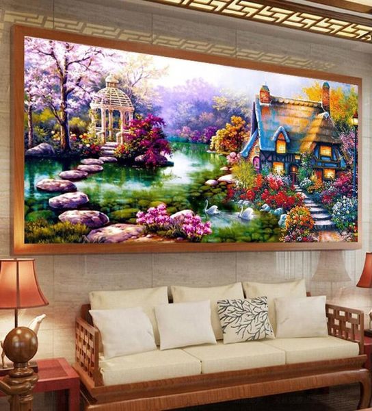 50 90cm Jardin Crystal Diy 5d Diamond Painting Cross Stitch Round 3d Diamond Stitch Tools Kit Diamond Mosaic Room Decor5983639