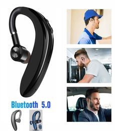 50 Bluetooth -oortelefoons S109 Ear Hook Wireless Headsets Nosice Annulering HD Mic Hands Business Driver voor iPhone met Retail 2132395