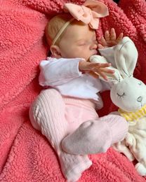 Muñeca Reborn linda dormida de silicona suave de 50 CM con piel 3D con venas visibles juguete para niña cuerpo de tela colección de arte para niños 231229