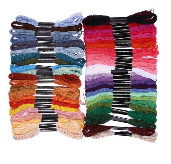 50 couleurs Filetage à main Cross Croix Plans fil de couture Polyester Stron de couture Skeins Craft For Cross Stitch2498183