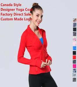 50 couleurs L Spring Femmes Outwear Coat Designer Jacket Lady039s Sports Yoga Clothing Professional Yoga Fibre Même style Jogging 7750717