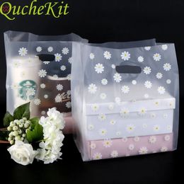 50 sacs cadeaux en plastique floral mignon sac à main épais sac à main