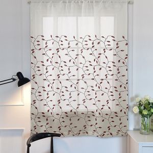 50% Dropshipping !! Catina de flores de poliéster cenefa cortina corta cortina de la ventana decoración del hogar