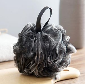 Éponge de bain au charbon de bois de 50 grammes, Pouf en maille noir et blanc, éponges de douche douces pour hommes et femmes, accessoires de bain SN2746