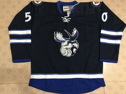 50 Jack Roslovic Manitoba Moose Jets Hockey Jersey cosido Personalizado Cualquier nombre y número 21 FRANCIS BEAUVILLIER 42 PETER STOYKEWYCH