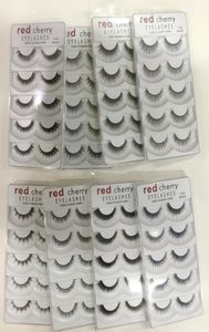 50 lots Red Cherry False Coels Natural Long Eye Lash Extension Maquillage Professionnel Faux Coussin Faux Wishes Wispies Y2832867