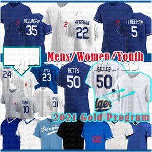 50 Mookie Betts Cody Bellinger Clayton Kershaw Maillot de baseball Los Freddie Freeman Angeles Trea Justin Turner Julio Urias Trevor Bauer A.J.Pollock Gavin Lux Taylor