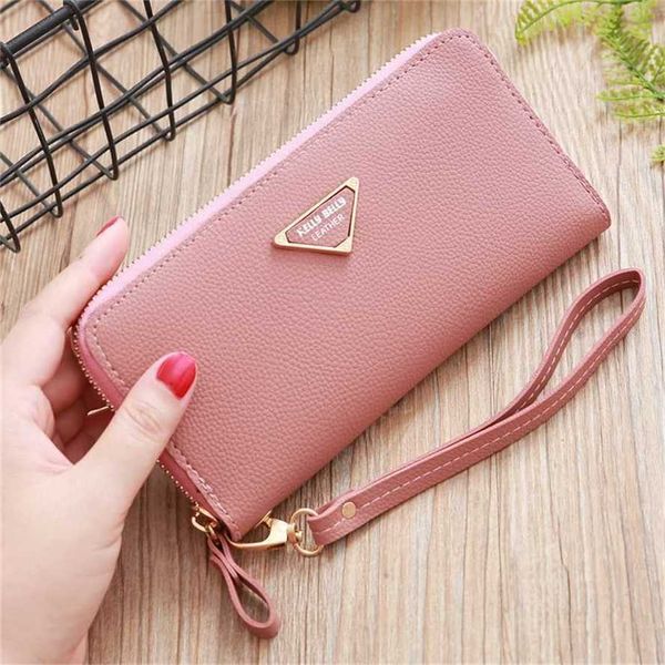 50% de réduction sur la vente de liquidation Style coréen solide ventre portefeuille unique fermeture éclair Litchi Peel sac à main Multi carte femmes sac modèle 542