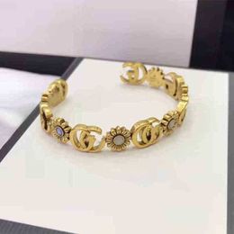 50% korting designer sieraden armband ketting ring Ancient Daisy open vrouwelijk licht oude bloem Turquoise armband nieuwe sieraden