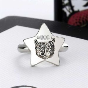 50% de réduction sur les bijoux de créateur bracelet collier bague produits pour femmes Xiao Joseph bague tête de chat étoile à cinq branches