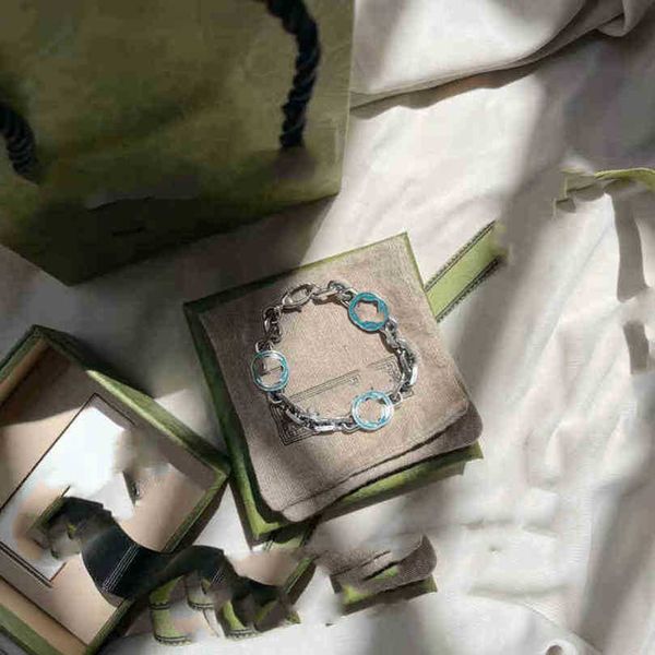 50% de réduction bijoux de créateur bracelet collier bague 925 Bracelet imbriqué émail vert style simple motif rotin antique décoration main des amoureux