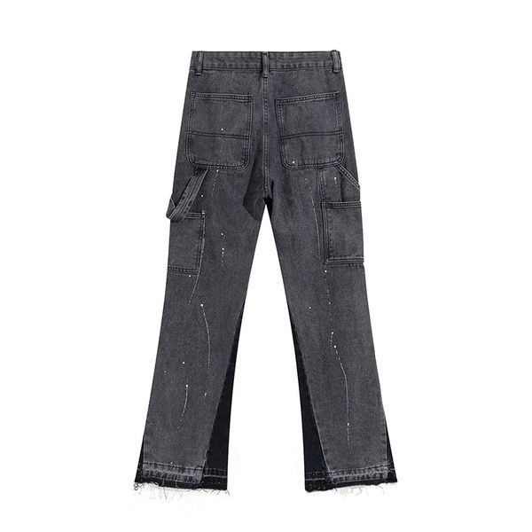 50 de réduction ~ Jeans jeans hommes créateurs hommes pour femmes et rétro high street éclaboussé encre graffiti montage porter un pantalon tendance unisexe taille S-XL