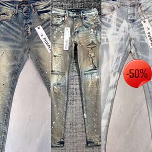 jeans de marque violet 50 de réduction ~ Jeans pour hommes jeans violets designer hommes pour 2023 nouveau style hommes femmes pantalons marque trou d'été broderie auto-culture et petits frais