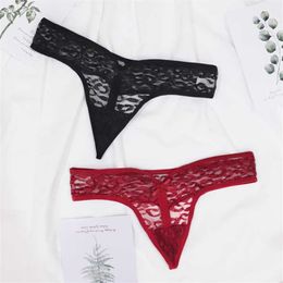 50% OFF Ribbon Factory Store Sweet Bowknot Respiration Résumé Femmes européennes et taille basse excitante Vue de face Dentelle léopard G-Series Attraction