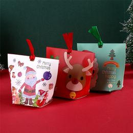 50% korting S508 Cartoon Chritmas Decoraties Candy Bag Nieuwjaar Geschenkdozen Cookie Self Hand Made DIY Plastic Verpakkingen Tassen Item Spin