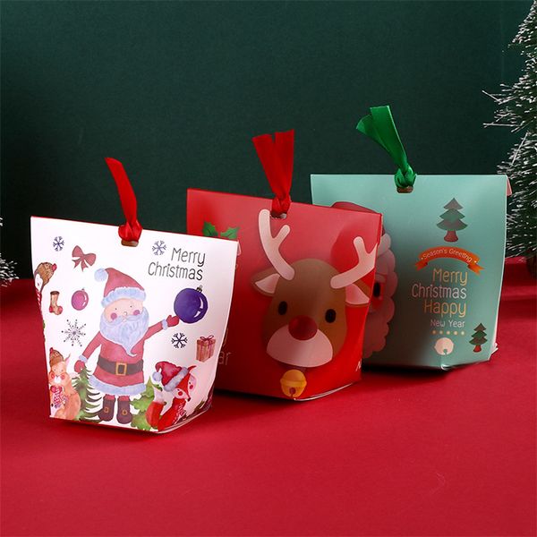 50% de réduction S508 Décorations de Noël de dessin animé Sac de bonbons Boîtes-cadeaux du Nouvel An Cookie auto-fait à la main Sacs d'emballage en plastique article spin