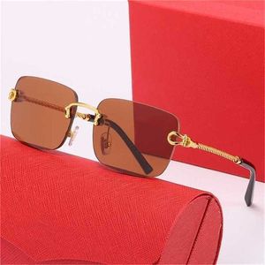 50% de réduction sur les lunettes de soleil 2023 Fashion Men's Hemp Corde en acier en acier de jambe sans cadre pour femmes Sans.