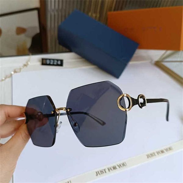 50% de réduction Vente en gros de lunettes de soleil New Fashion pour femmes Tiktok Live TV Lunettes Cut Edge Anti UV Lunettes de soleil sans cadre personnalisées