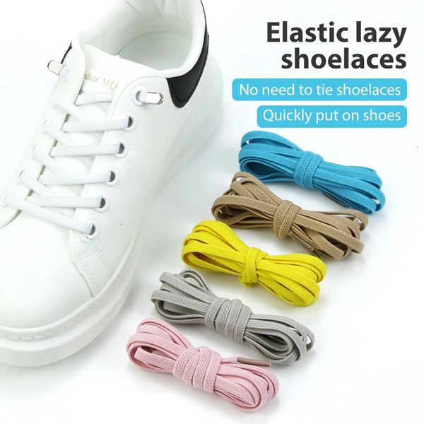 50 paires de lacets élastiques sans cravate en gros avec serrure à clip en métal baskets pour enfants et adultes lacets paresseux rapides cordes de chaussures 240130