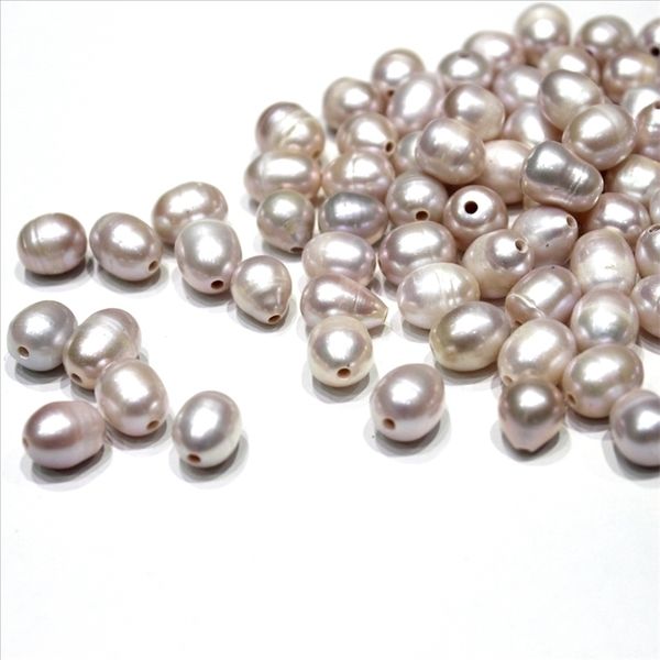 50 particules à trou traversant blanc noir marron violet gris perle d'eau douce 3mm grand trou perles en vrac 9x10mm-10x12mm