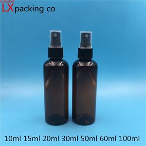 50 stks 10 100 ml bruin plastic parfum spray lege flessen china kleine container gratis verzending reizen vloeibare verstuiver verpakking hoge qualtit