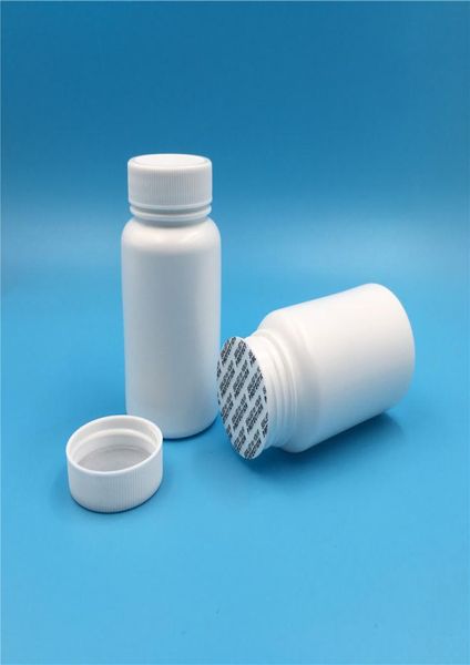 Bouteilles de pilules vides en plastique blanc, 50 pièces, 10 30 60 100 ml, pot de crèmes, poudres, sels de bain, conteneurs cosmétiques, vente au détail 8485670