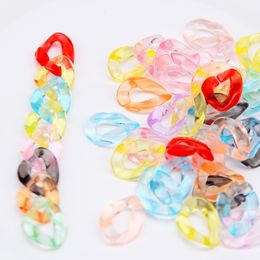 50 pcs 11 * 22 mm en ouverture transparente Anneau de chaîne en plastique en plastique Ring DIY fait des colliers de bijoux, des bracelets à bagages accessoires
