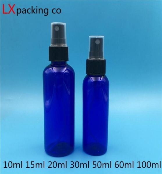 50 Uds 15 60 100 ml azul real Perfume de plástico botellas vacías loción portátil pequeño regadera contenedor 2010147968652